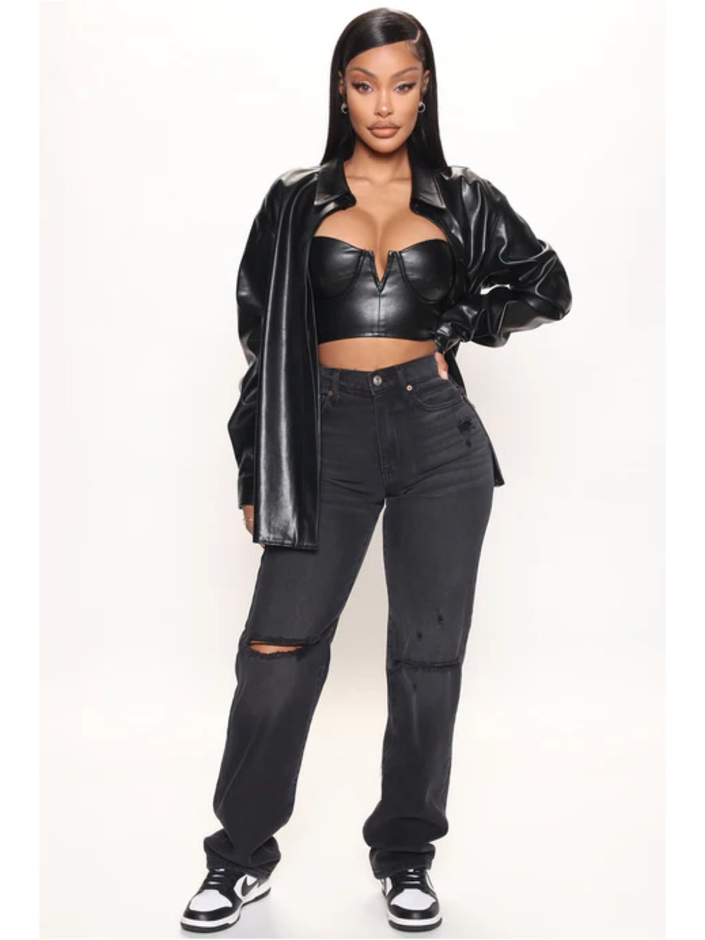 Fashion Nova 90's Nostalgia Straight Leg Jeans - Black